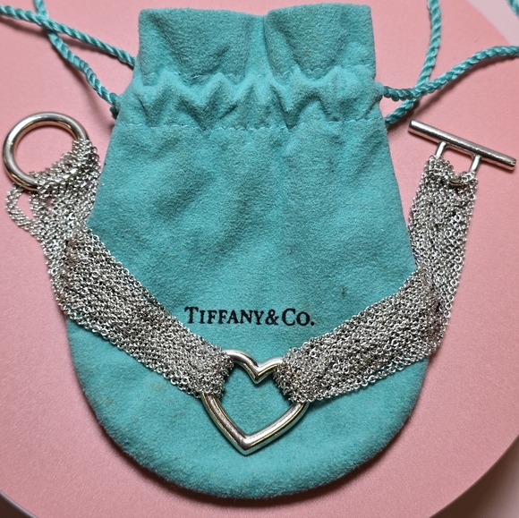 Tiffany & Co. Jewelry - Authentic Tiffany & Co. sterling silver multi-strand mesh heart toggle bracelet